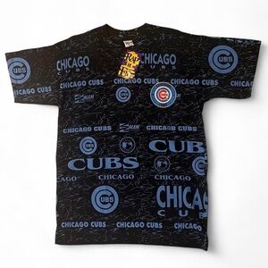 NEW WITH TAGS!! Vintage Salem Chicago Cubs Black Graphic Tee
